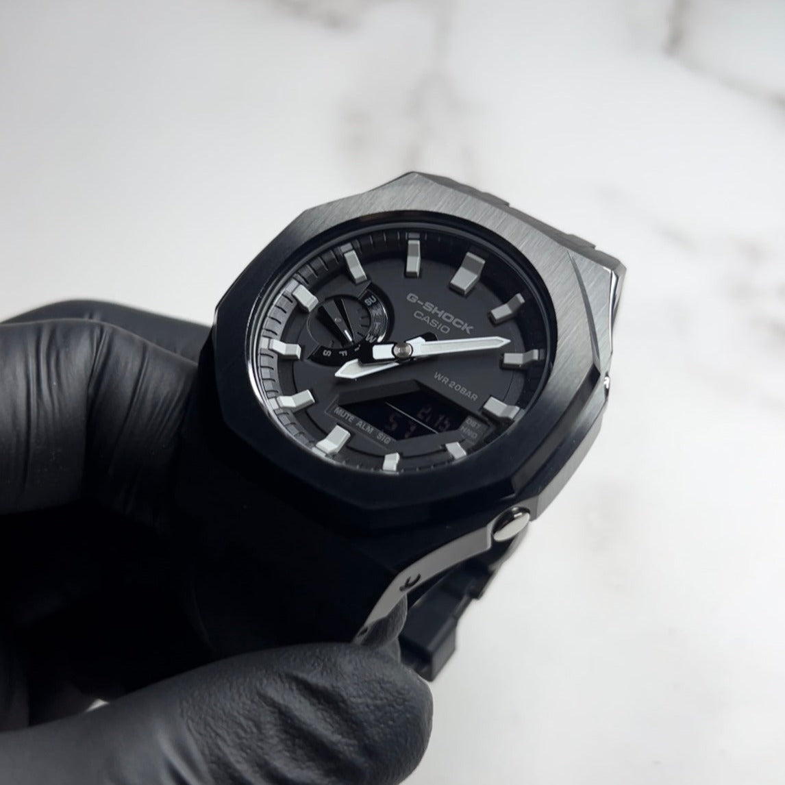 CASIOAK BLACK BEZEL AND BLACK RUBBER STRAP - GA 2100
