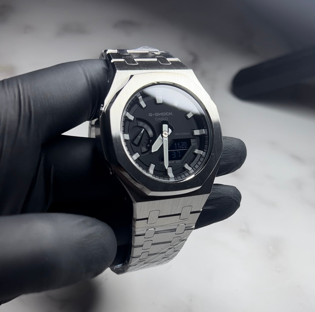 CASIOAK Silver G Shock GA2100 WATCHMODS - Main Image