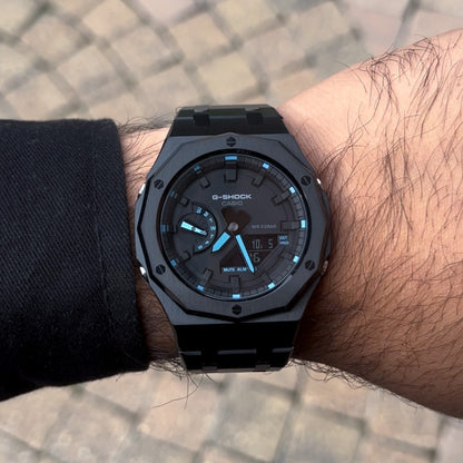 CASIOAK TIFFANY BLUE DETAIL AVEC ACIER NOIR - GA 2100
